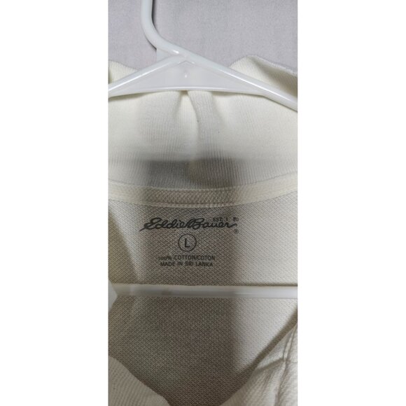 Eddie Bauer Polo Shirt Men’s Large Plain White Short Sleeve New Without Tags - Picture 2 of 3
